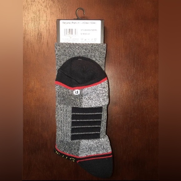 UNIVERSITY OF MARYLAND STRIDELINE CREW SOCKS NWT MEN’S SHOE SIZE 8-12 - Picture 2 of 2
